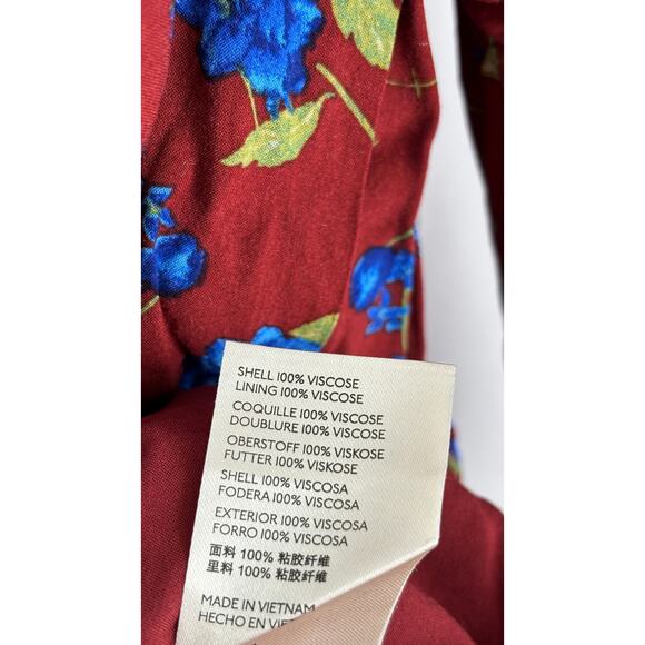 Free People Flower Fields Mini Dress Burgundy Womens Size XS Long Sleeve Boho - Picture 12 of 15